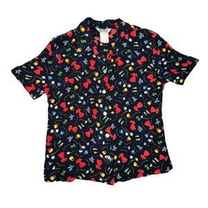 Stonebridge Vtg Fashion Shirt 90s Floral Statement Top Button Up Blouse Small